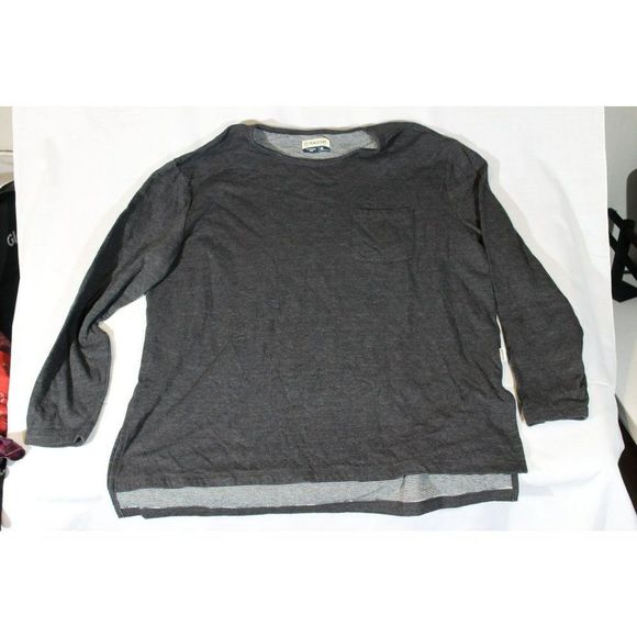Magellan Outdoors Classic Fit 1X Women's Grey Longsleeve Tunic Tshirt Split Side - Picture 1 of 3